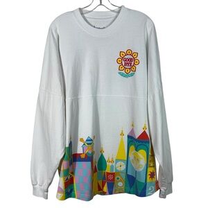 Disney World White Its A Small World Colorful Spirit Jersey Good Bye Large L 19